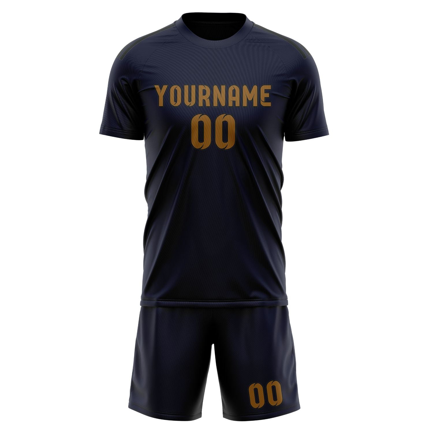 Custom Navy Khaki Soccer Set
