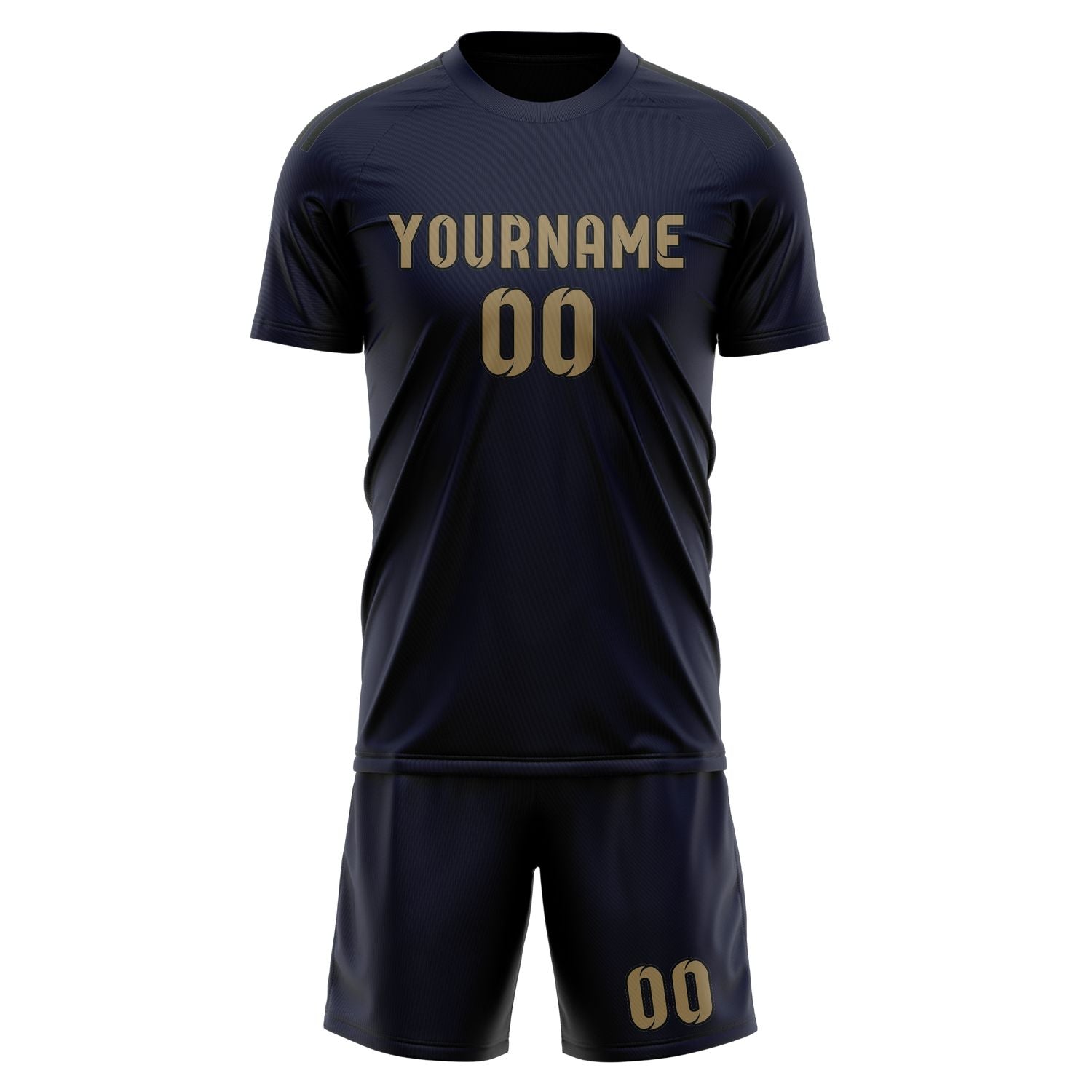 Custom Navy Light Khaki Soccer Set