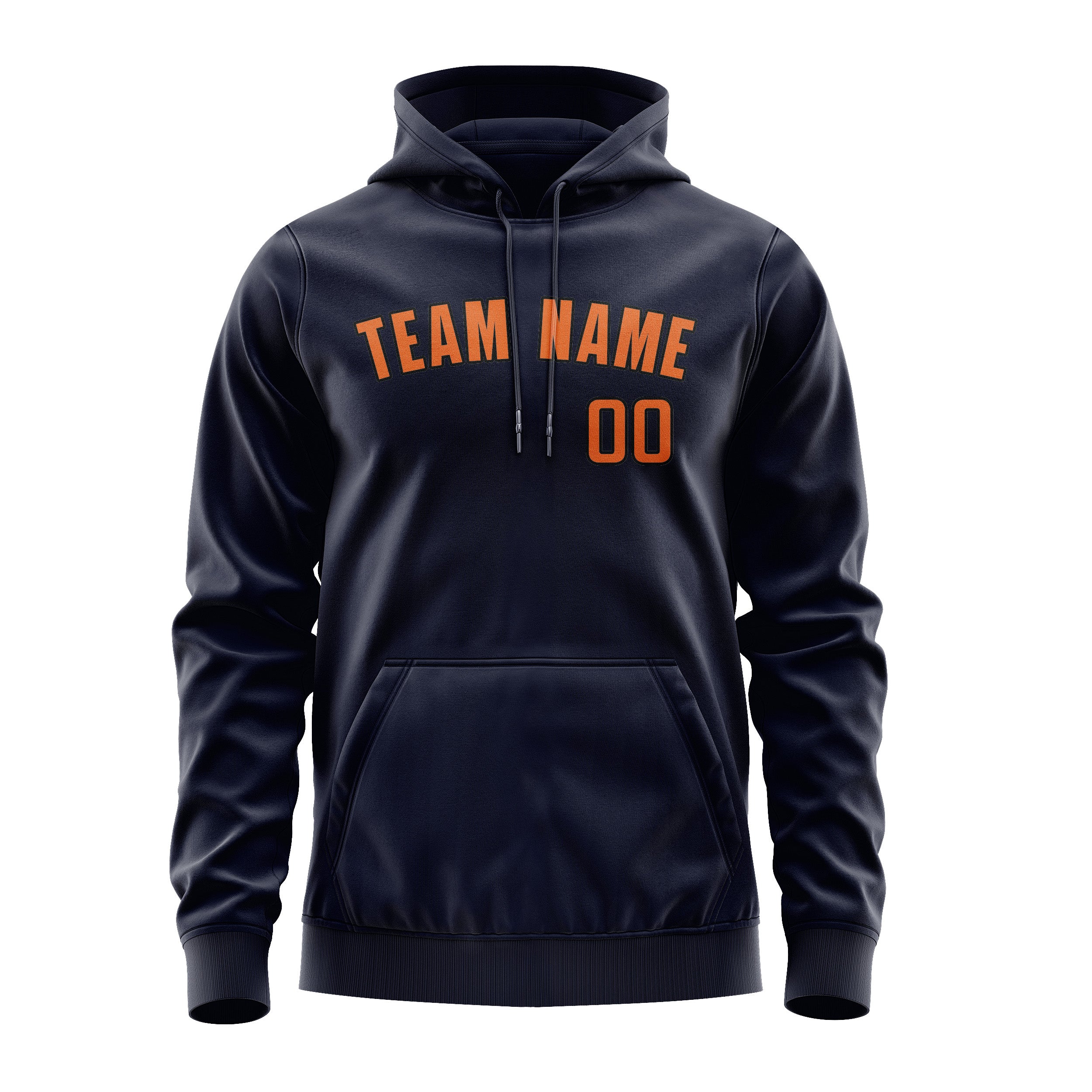 Custom Navy Orange Hoodie