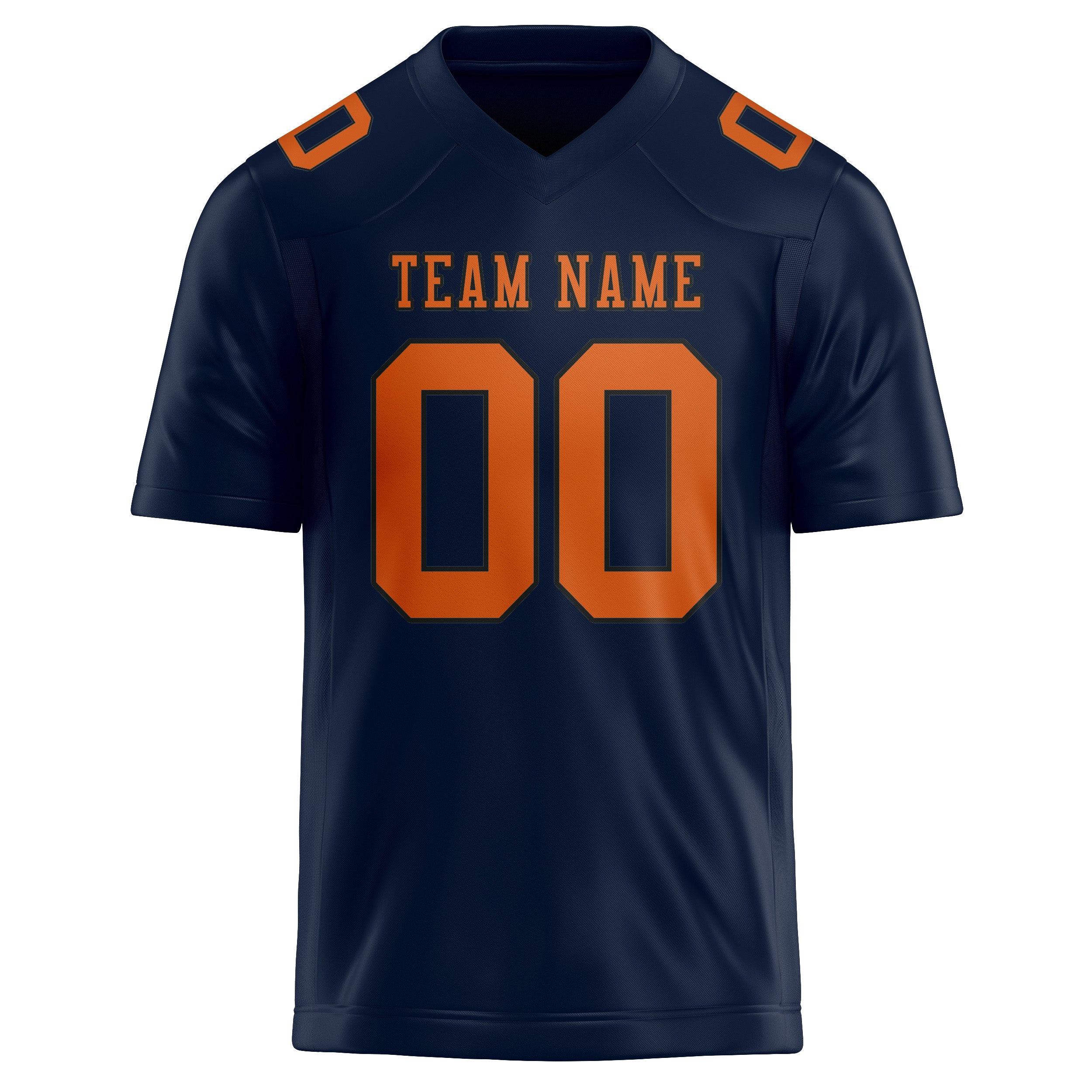 Custom Navy Orange Football Jersey