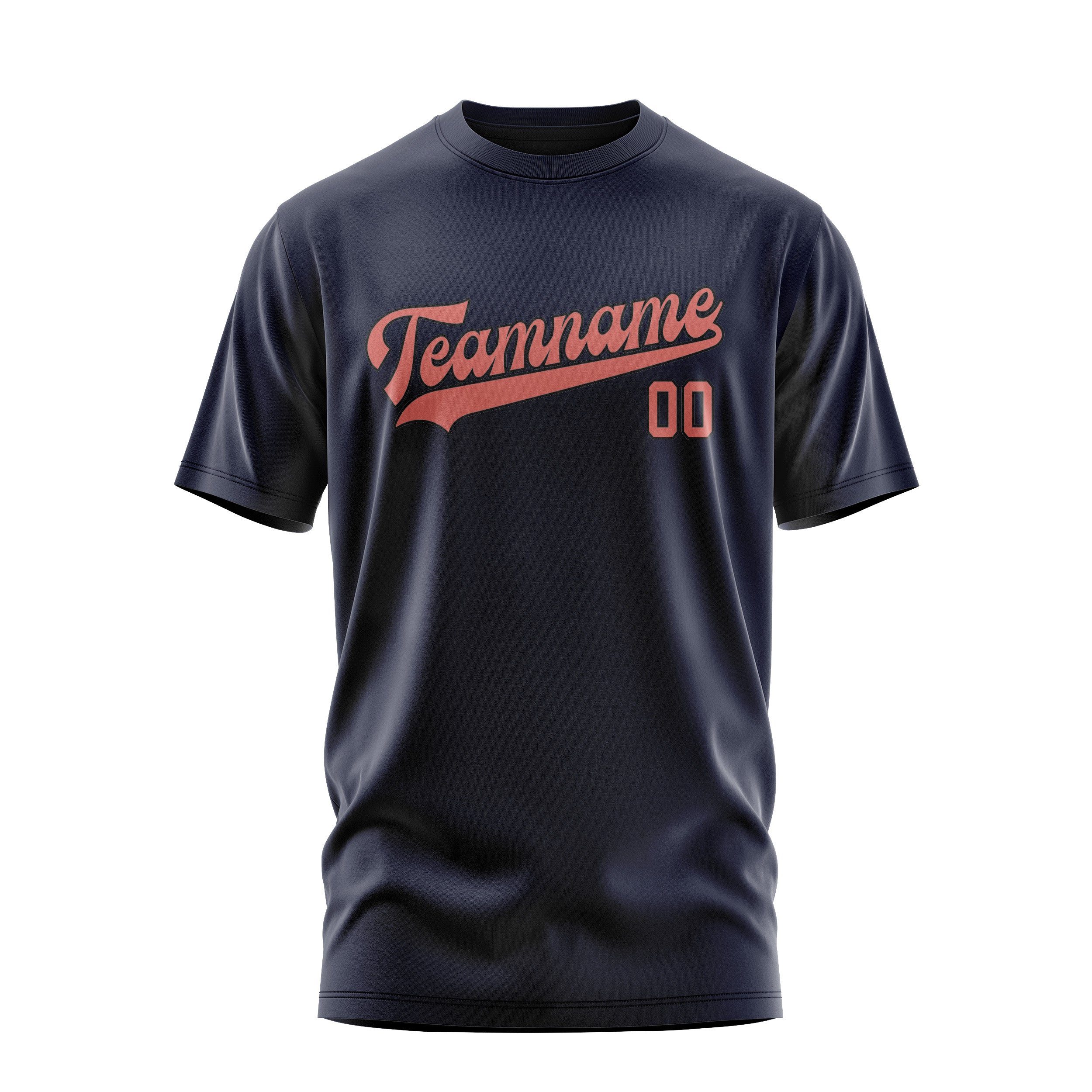 Custom Navy Copper Rose T-Shirt