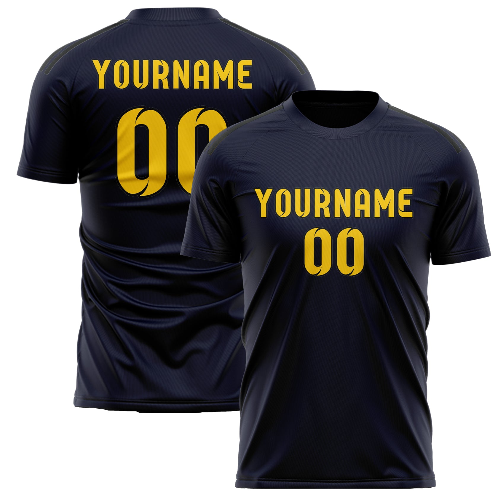 Custom Navy Gold Soccer Jersey