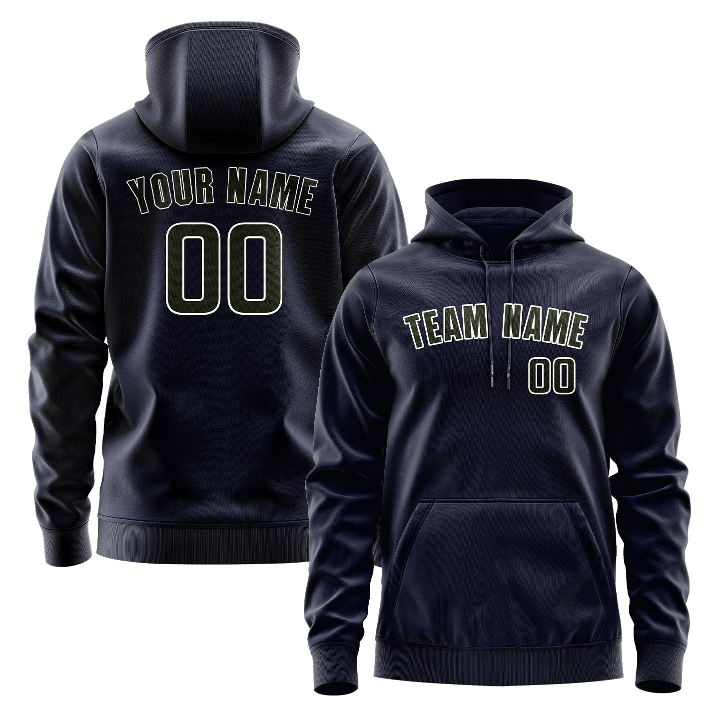 Custom Navy Olive Hoodie