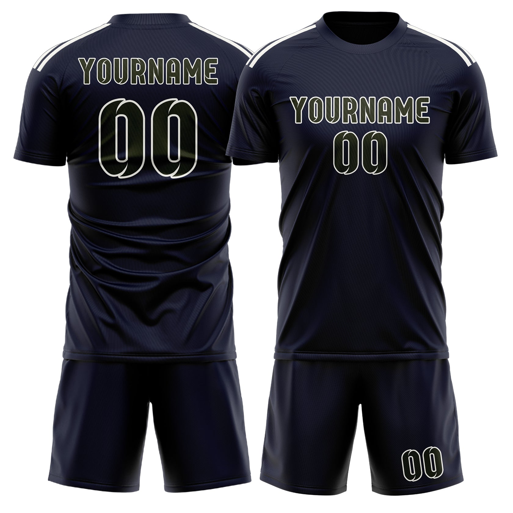Custom Navy Olive Soccer Set