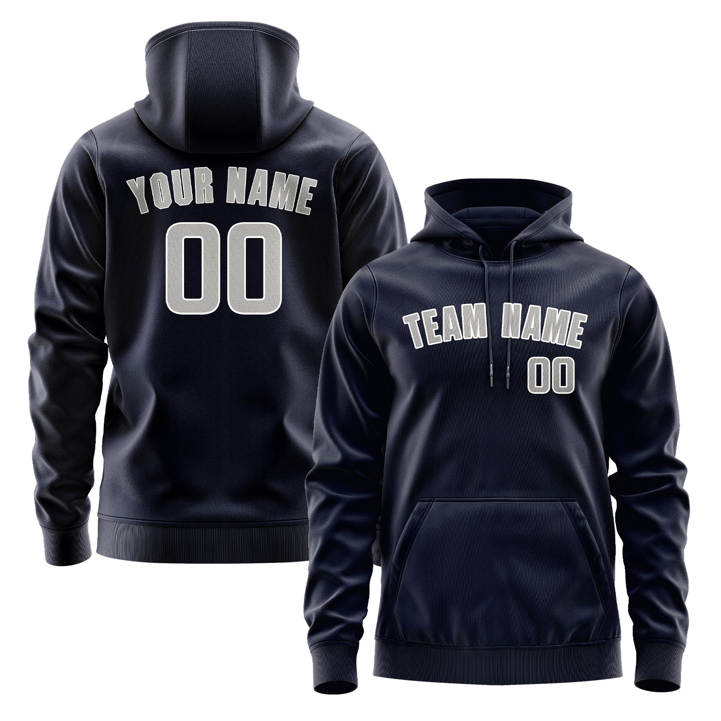 Custom Navy Gray Hoodie