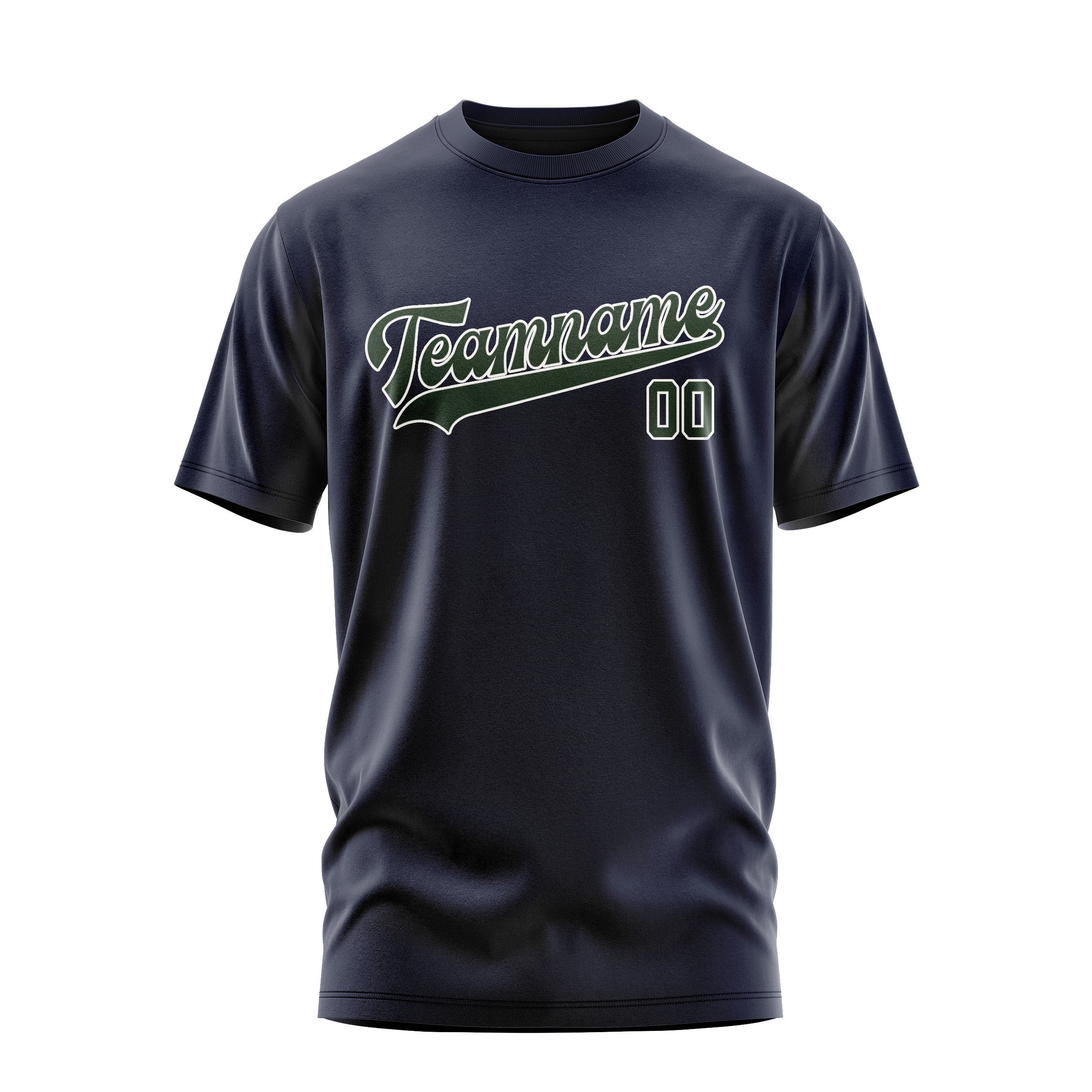 Custom Navy Dark Green T-Shirt