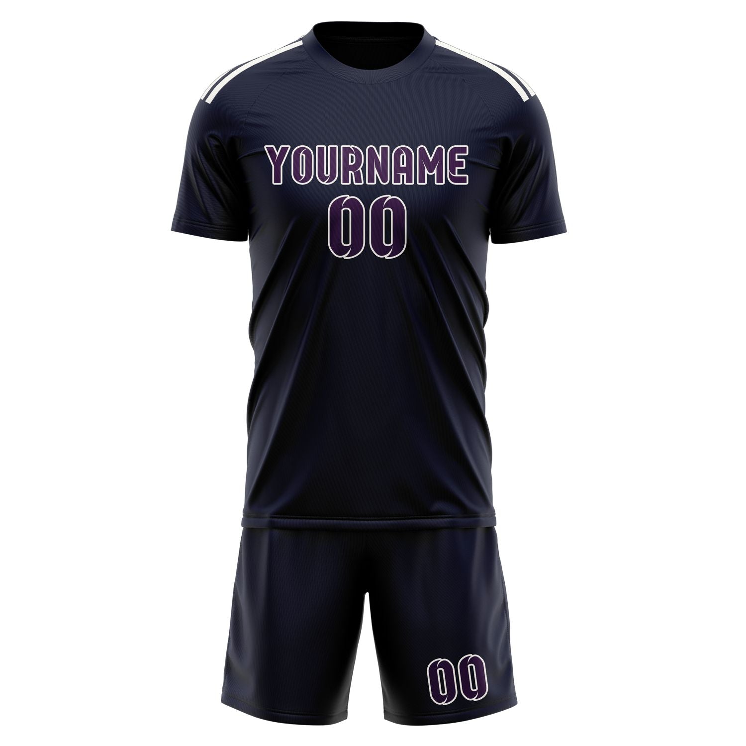 Custom Navy Purple Soccer Set