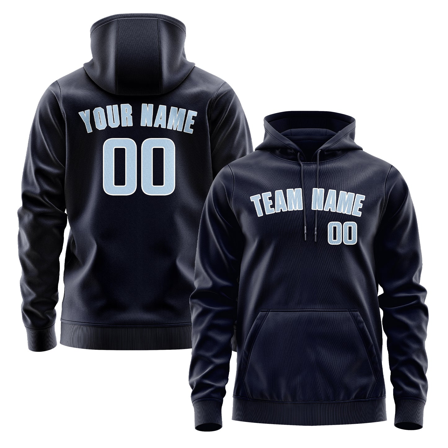 Custom Navy Light Blue Hoodie