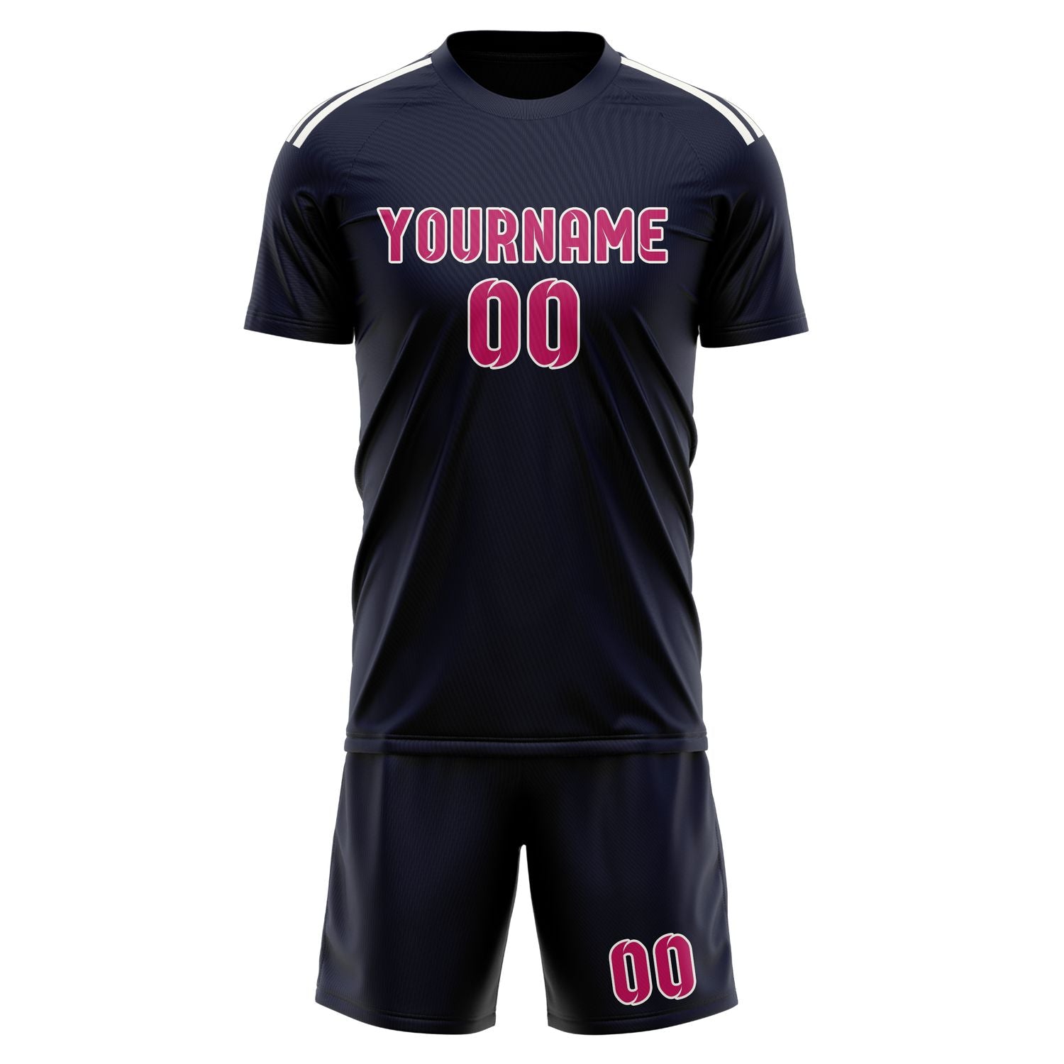 Custom Navy Pink Soccer Set