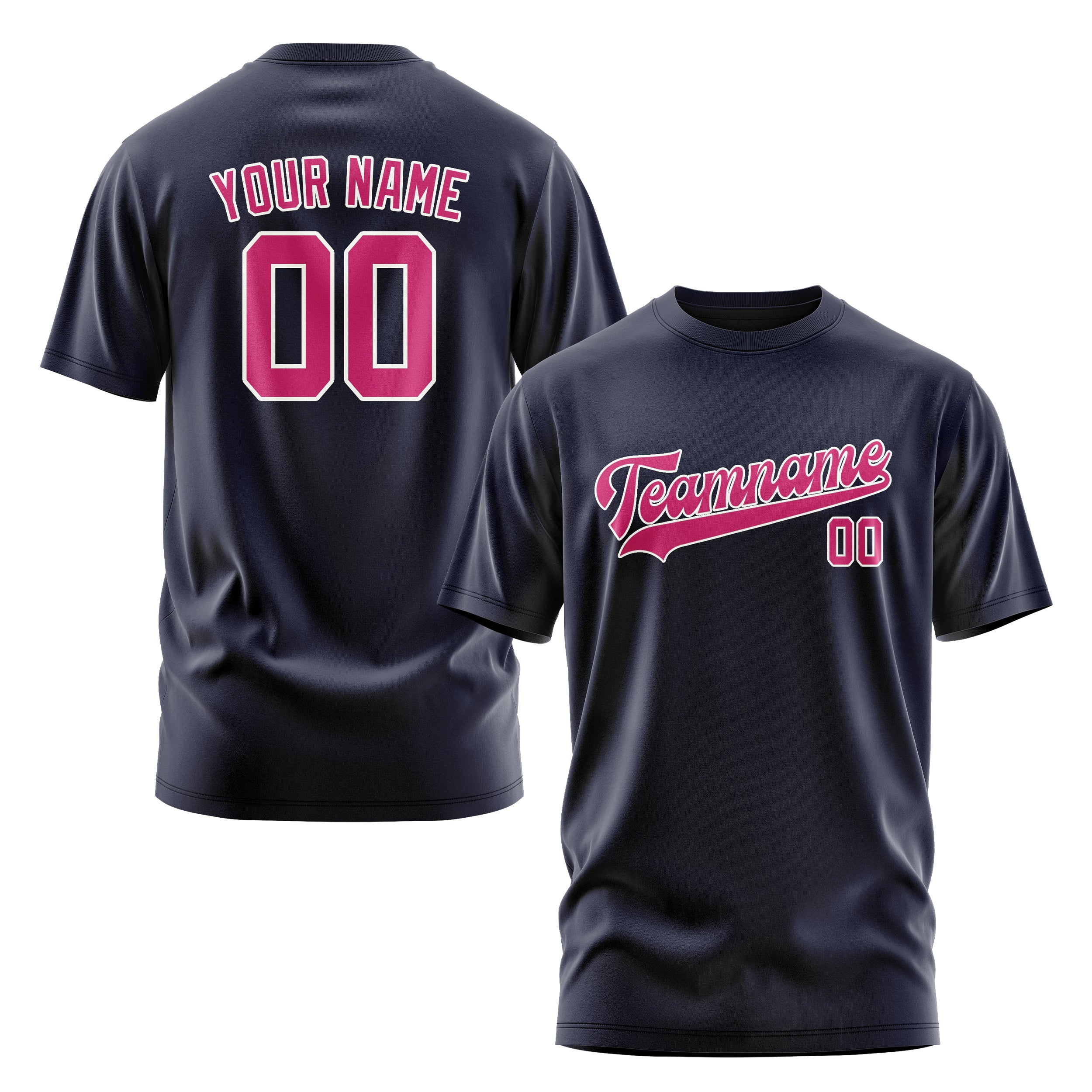 Custom Navy Pink T-Shirt
