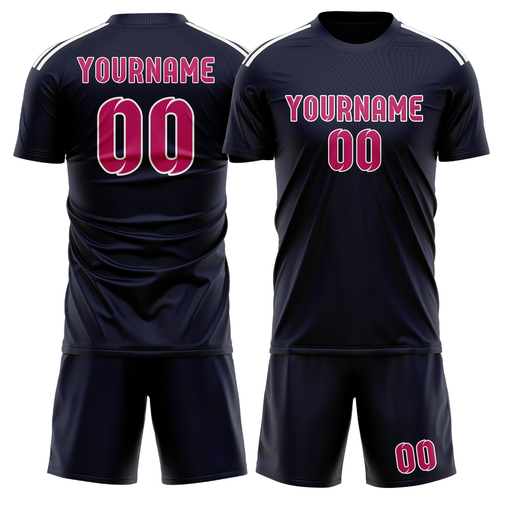 Custom Navy Pink Soccer Set