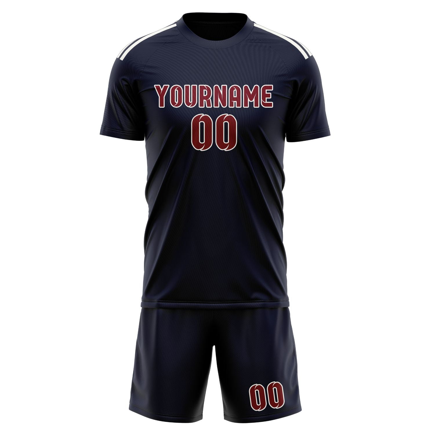 Custom Navy Crimson Red Soccer Set