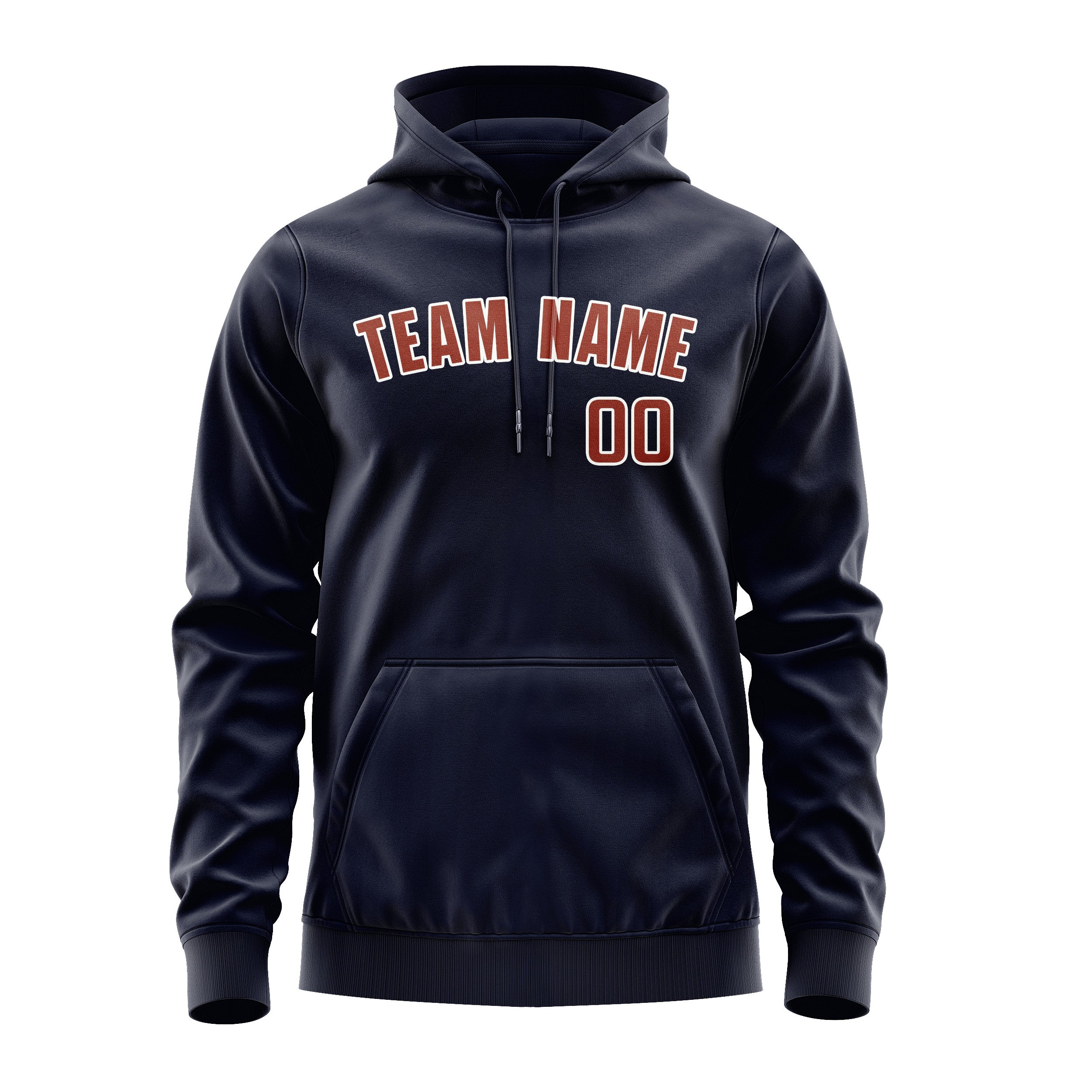 Custom Navy Coral Red Hoodie