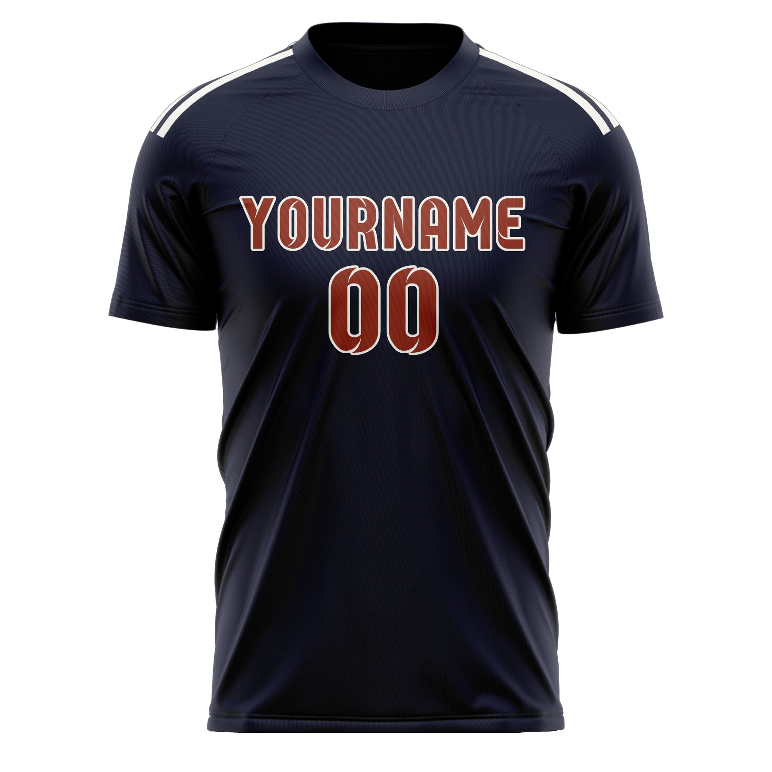 Custom Navy Coral Red Soccer Jersey