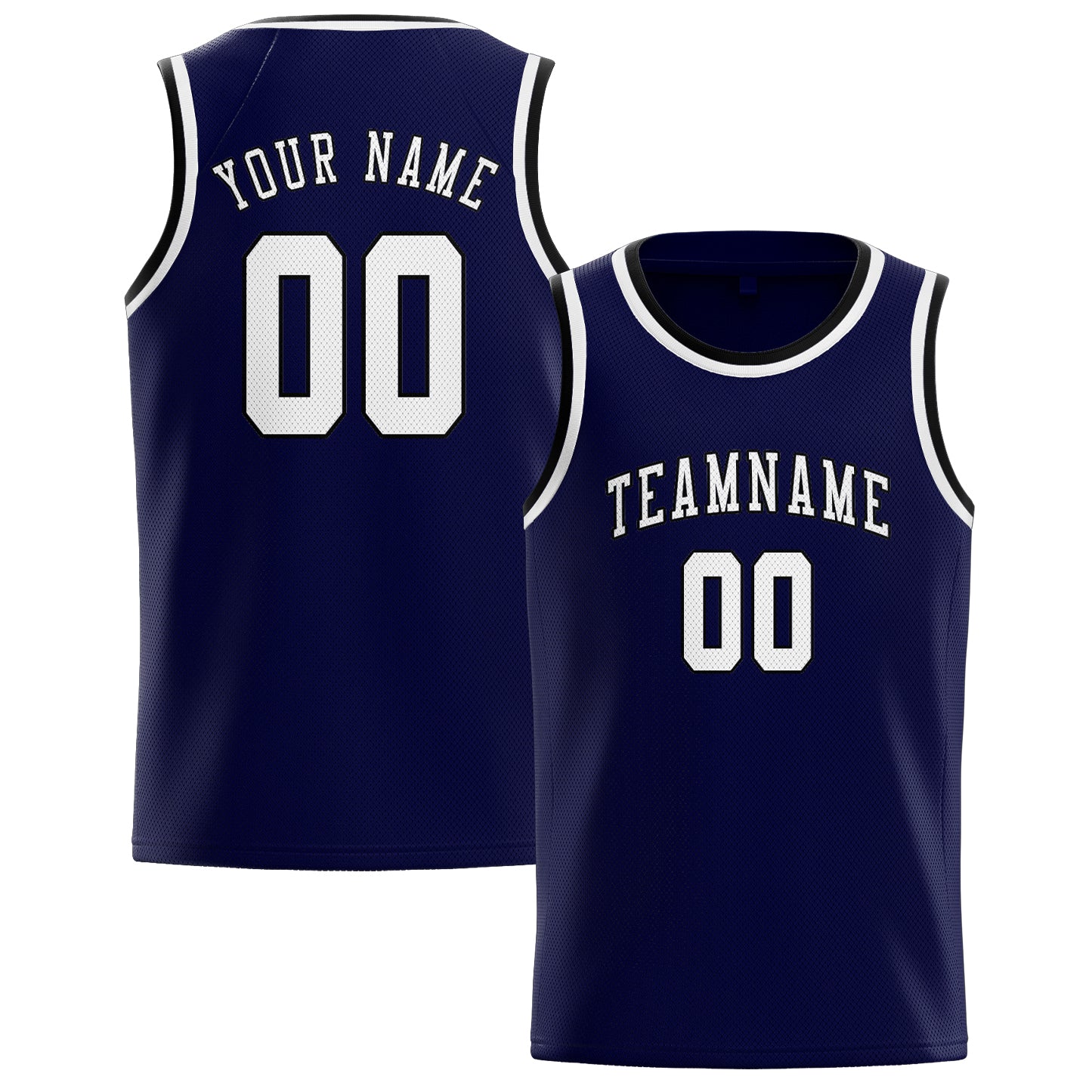 Custom Navy White Basketball Jersey