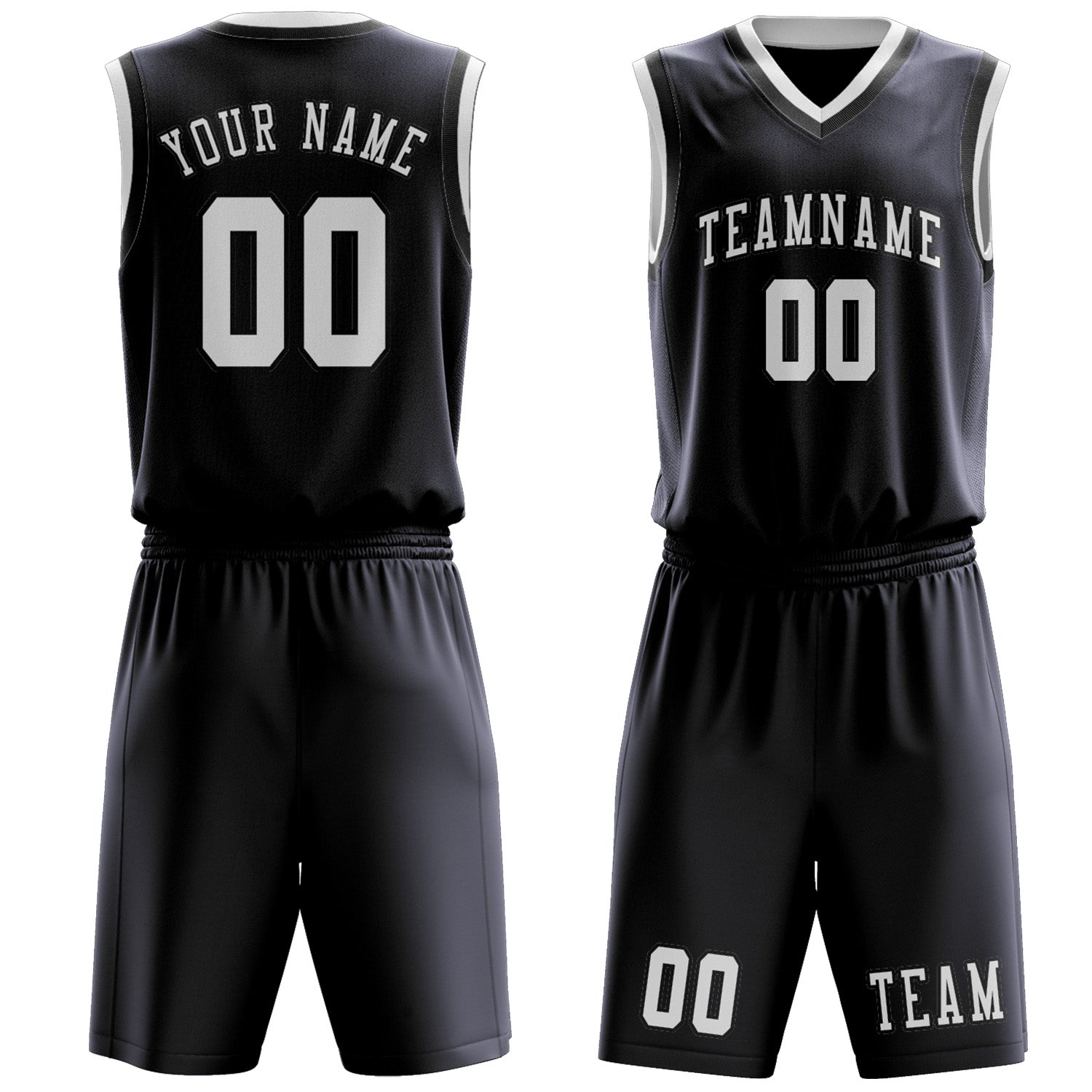 Custom Navy White Basketball Set