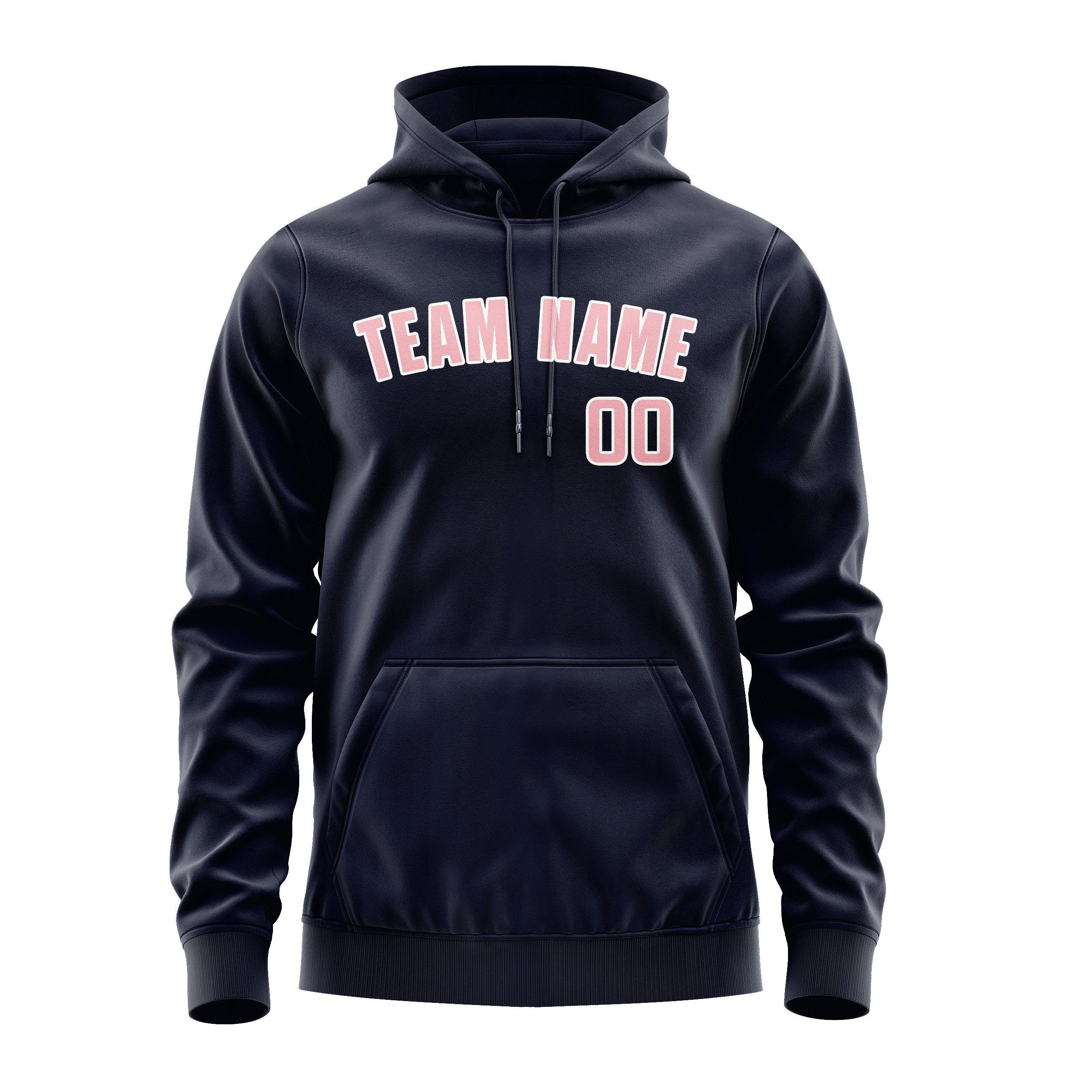 Custom Navy Light Pink Hoodie