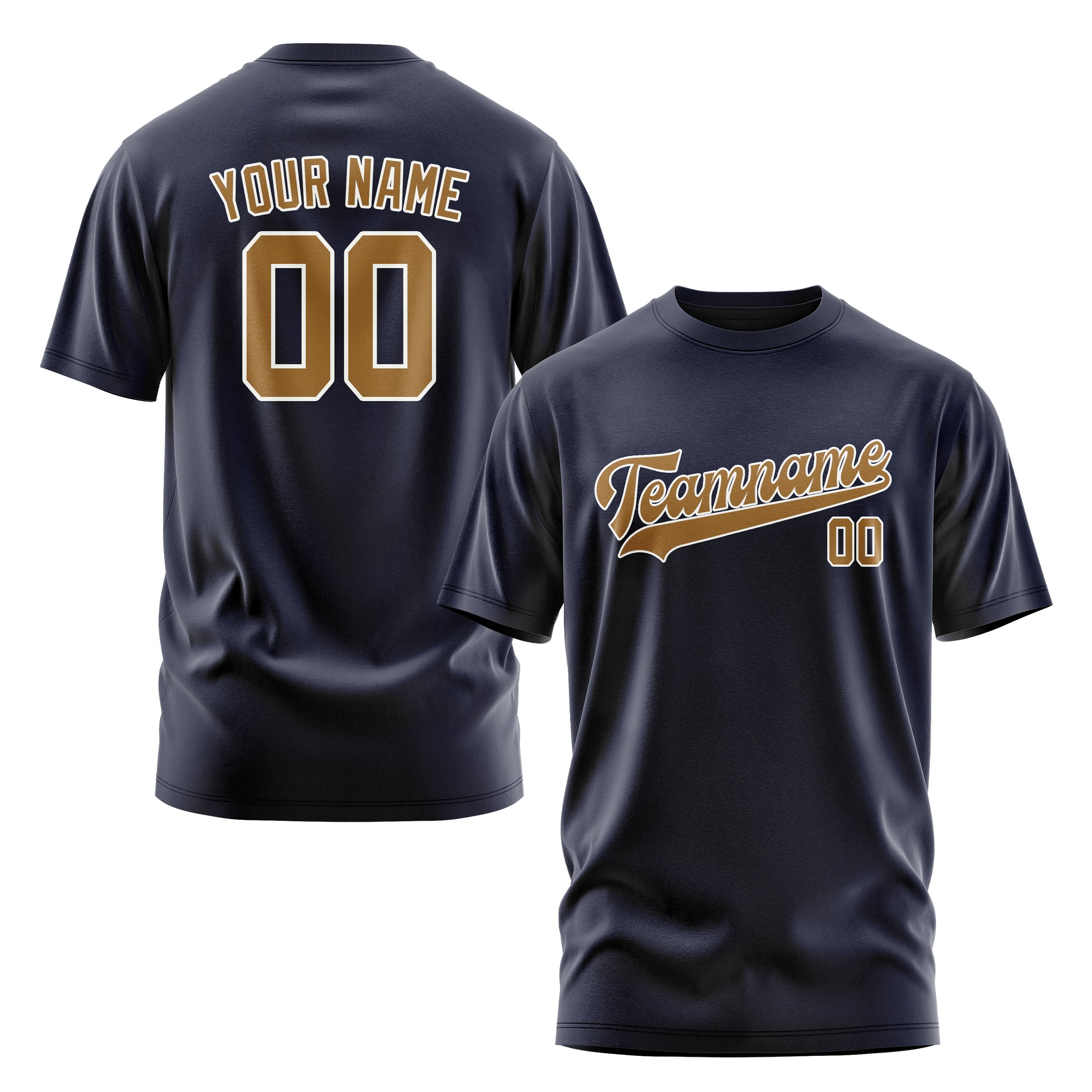 Custom Navy Khaki T-Shirt