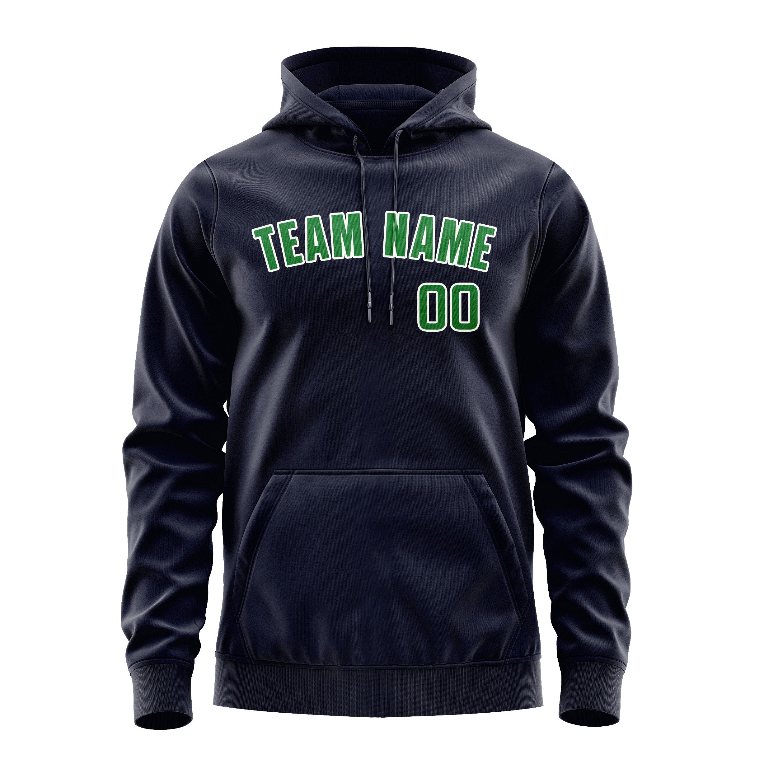Custom Navy Emerald Green Hoodie