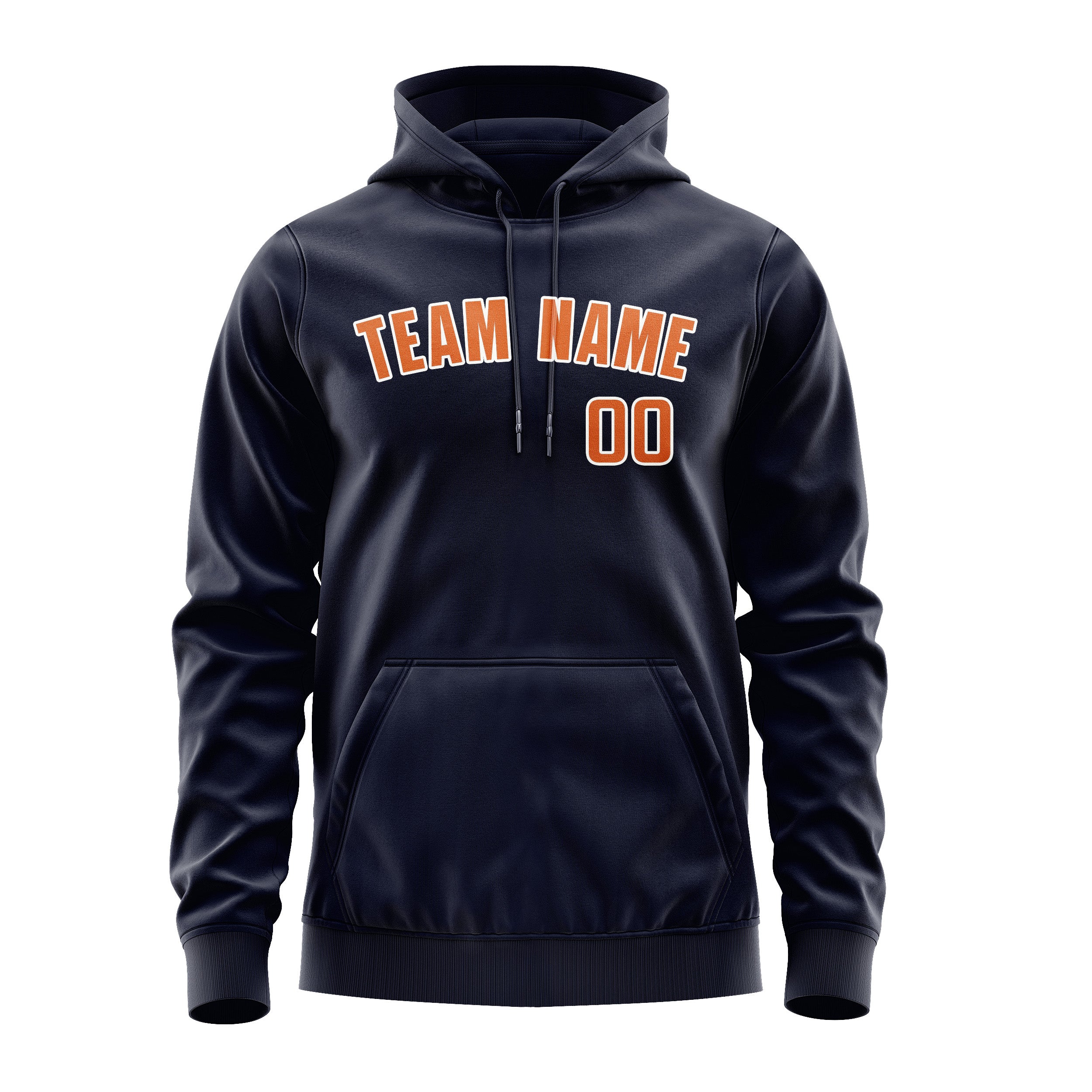 Custom Navy Orange Hoodie