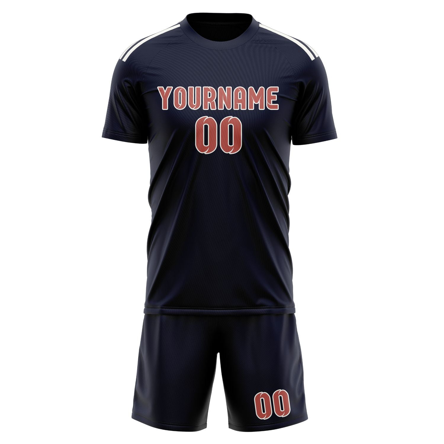 Custom Navy Copper Rose Soccer Set