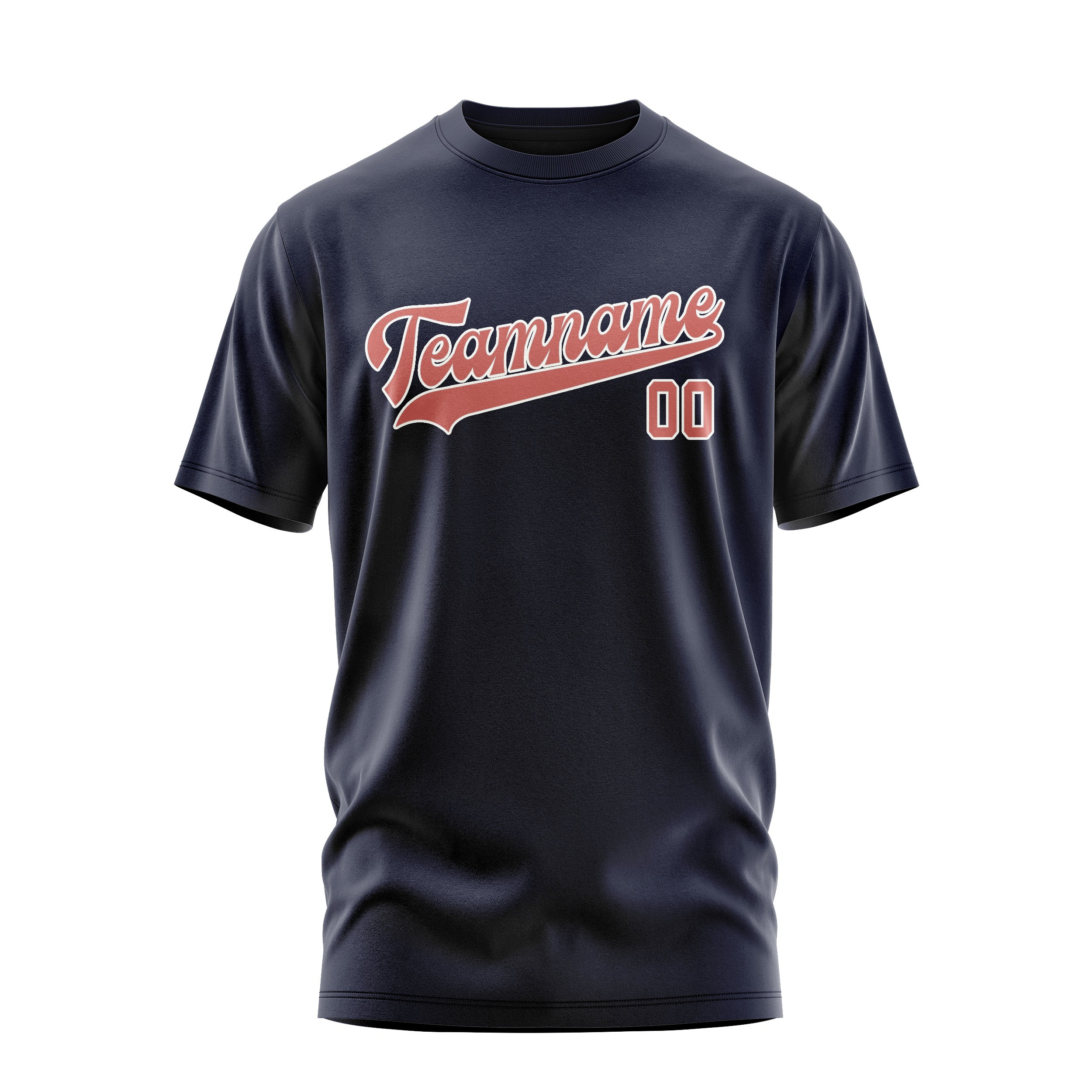 Custom Navy Copper Rose T-Shirt