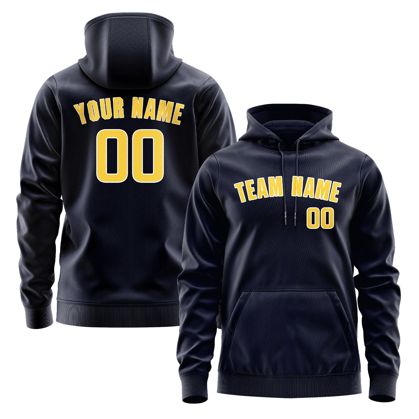 Custom Navy Gold Hoodie