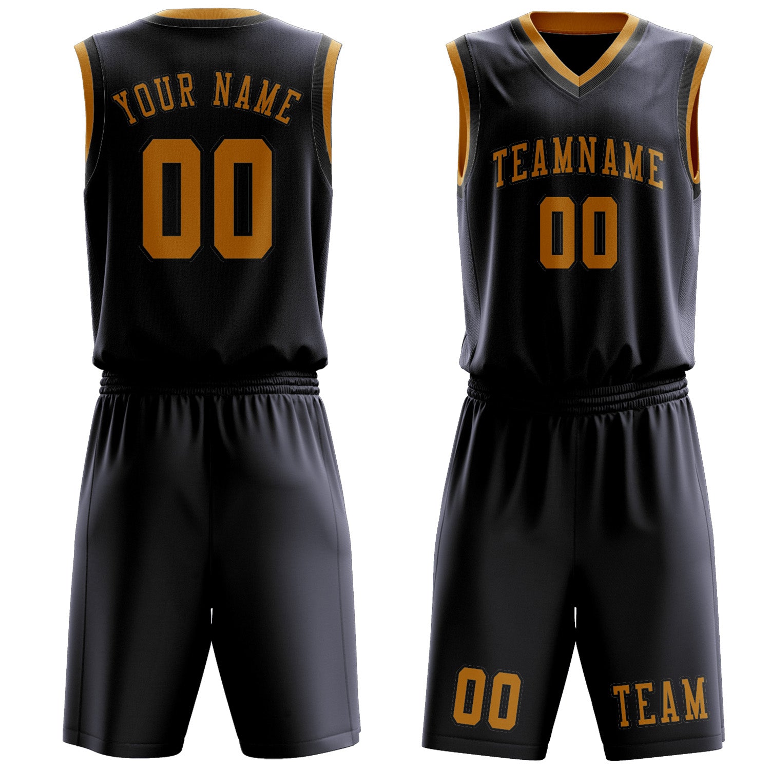 Custom Navy Yellow Basketball Set