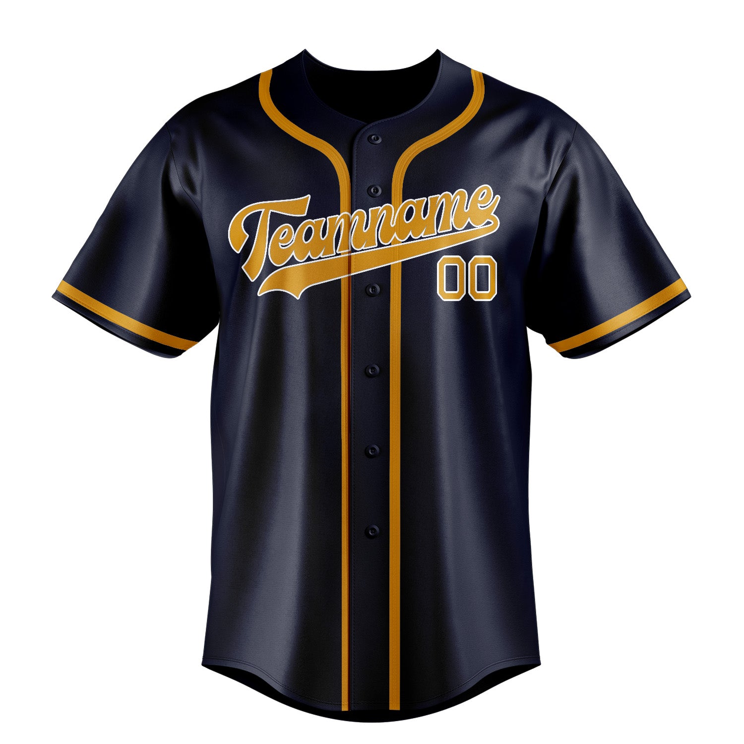 Custom Navy Yellow Baseball Jersey