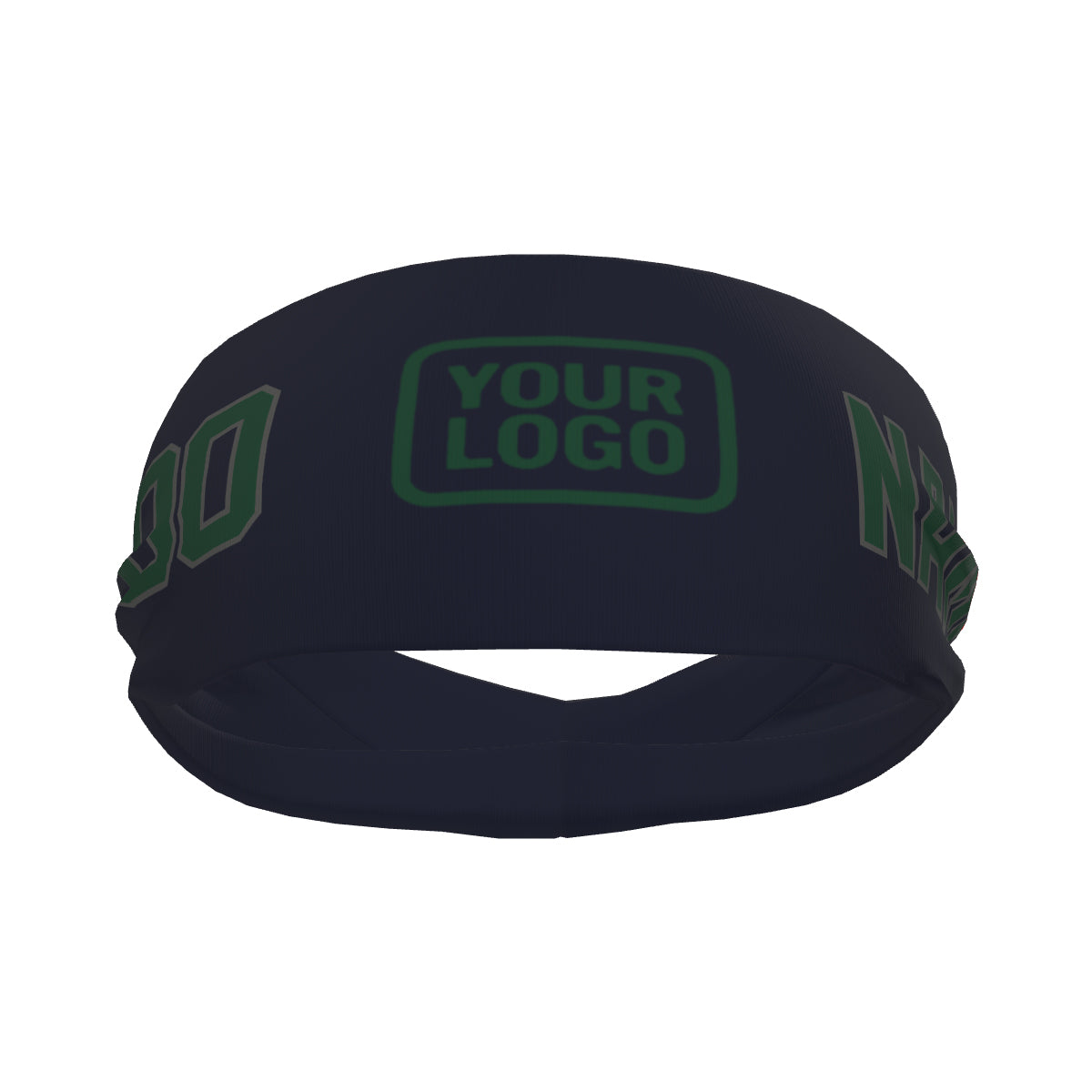 Custom Navy Green Sports headband