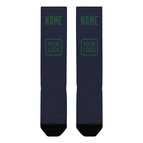Custom Navy Green Knee-High Sock