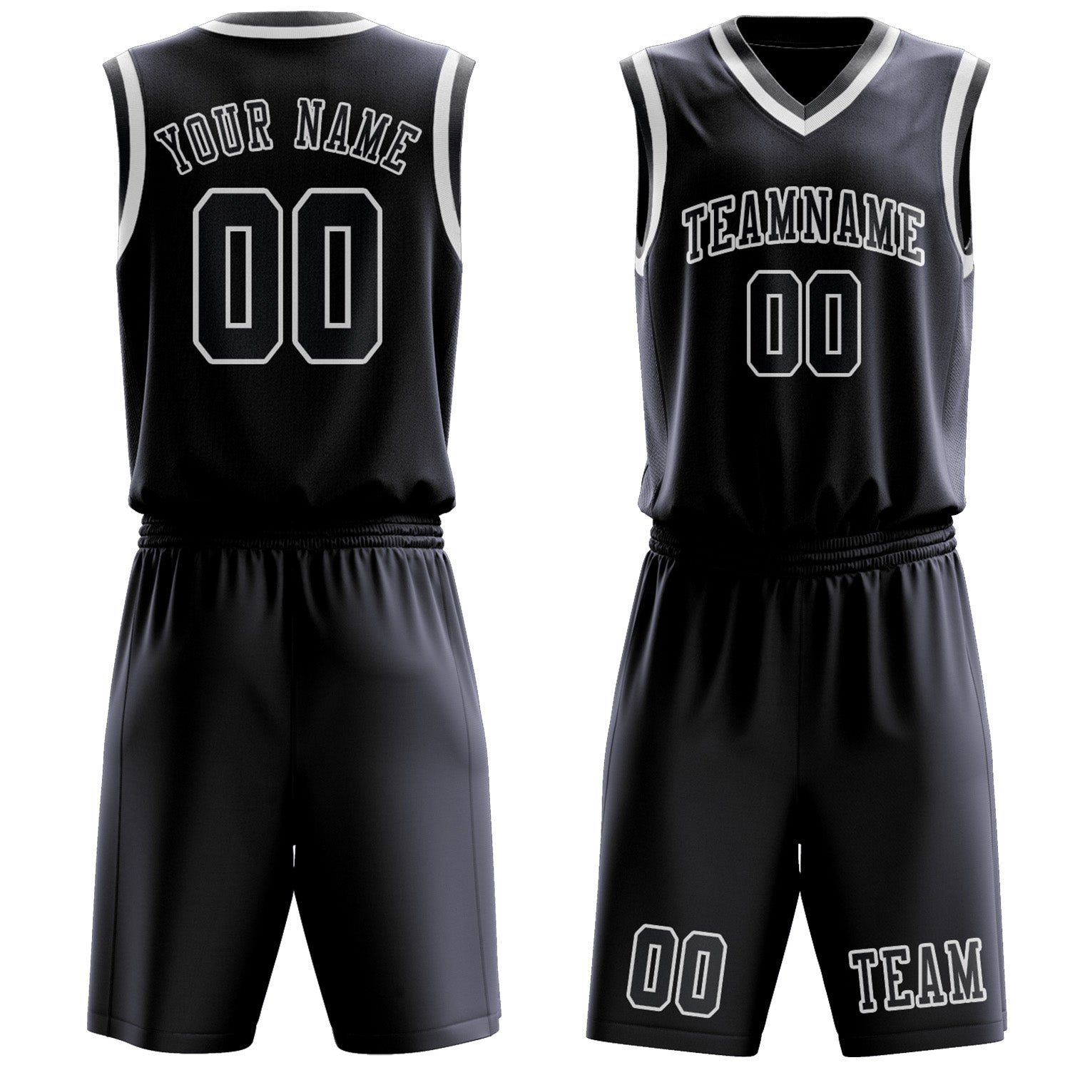 Custom Navy Dark Grey Basketball Set