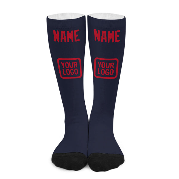 Custom Navy Red Knee-High Sock