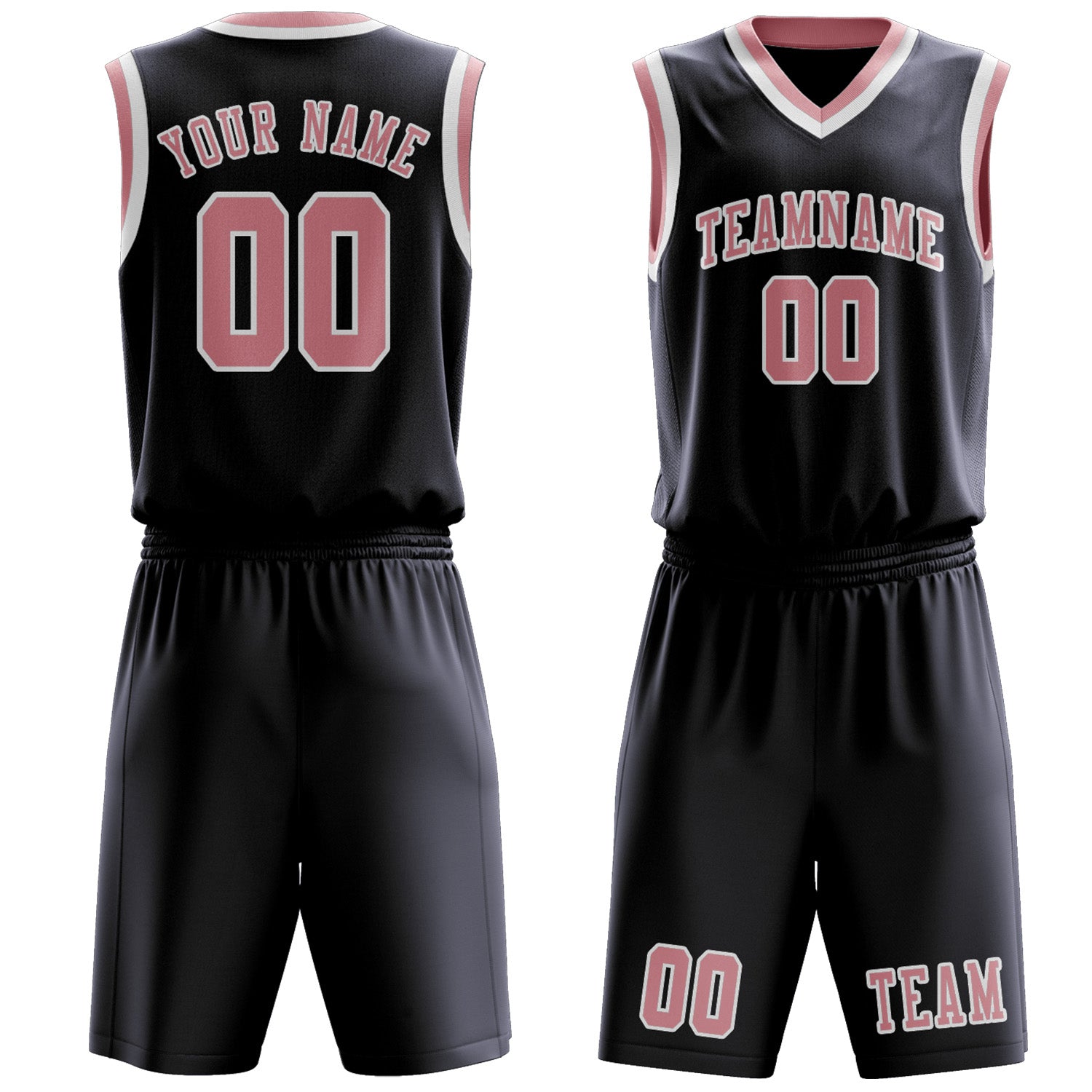 Custom Navy Light Pink Basketball Set