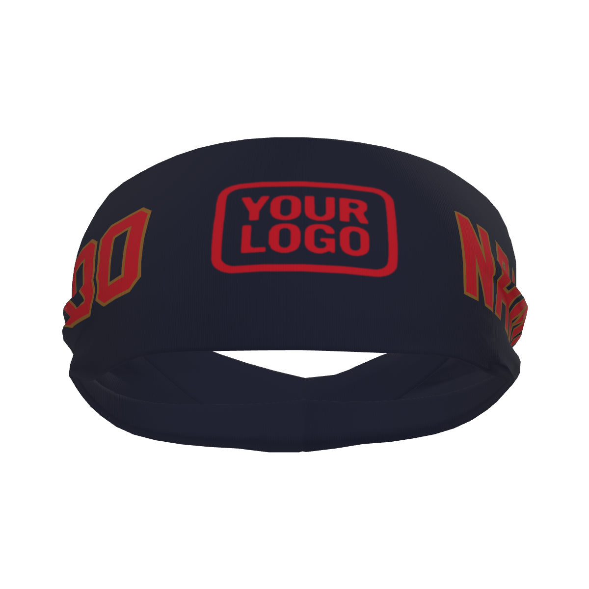 Custom Navy Red Sports headband