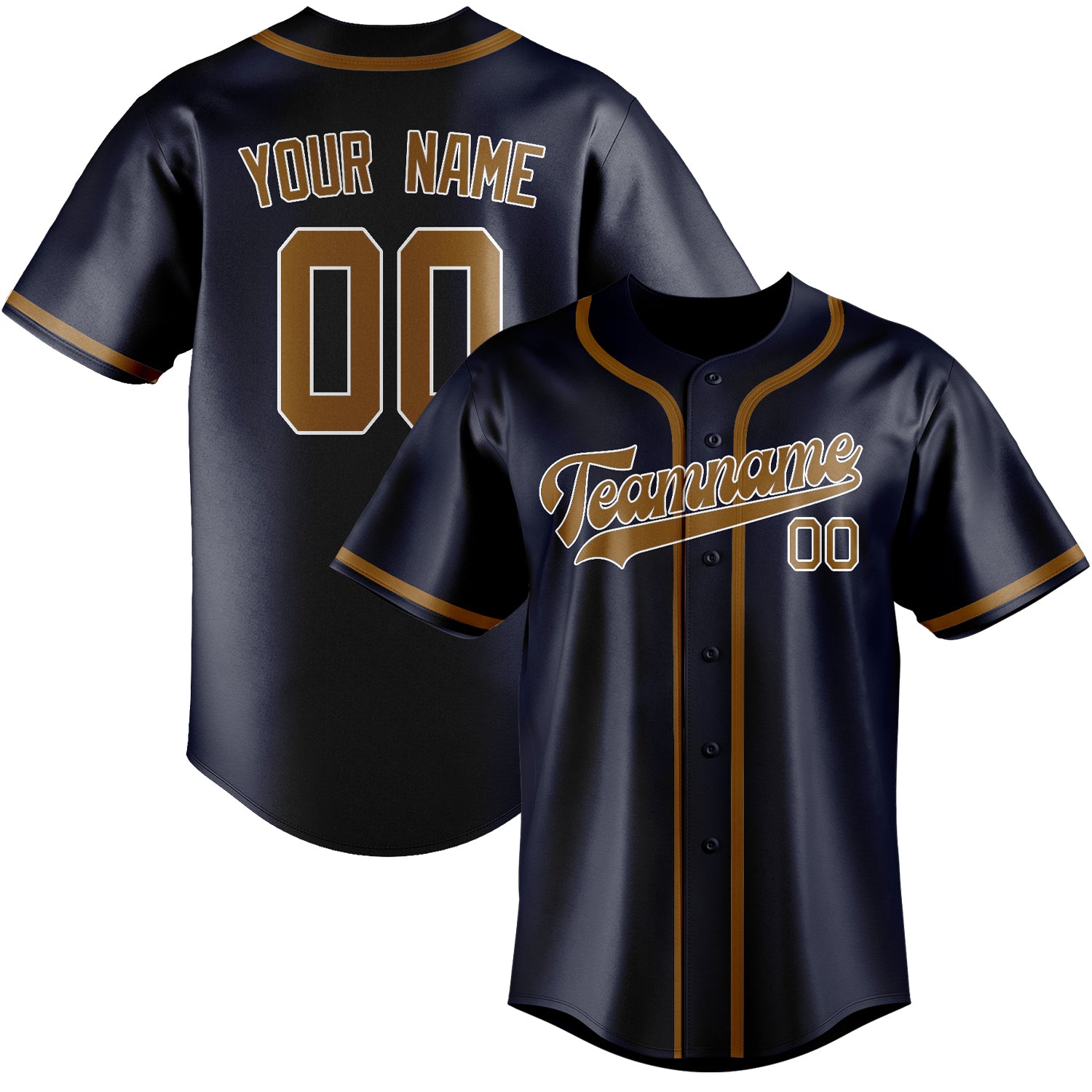 Custom Navy Khaki Baseball Jersey