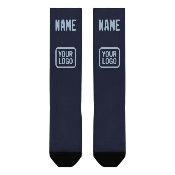 Custom Navy Light Blue Knee-High Sock