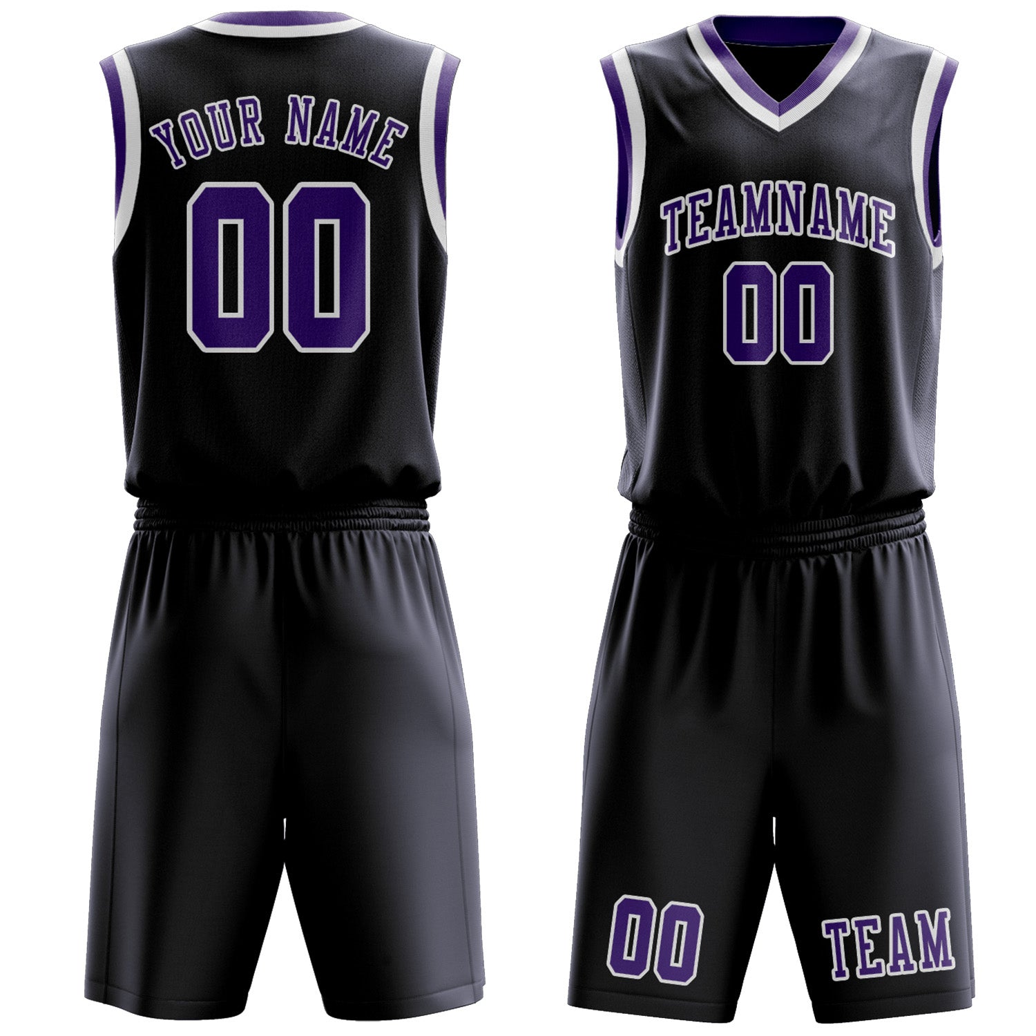 Custom Navy Light Purple Basketball Set