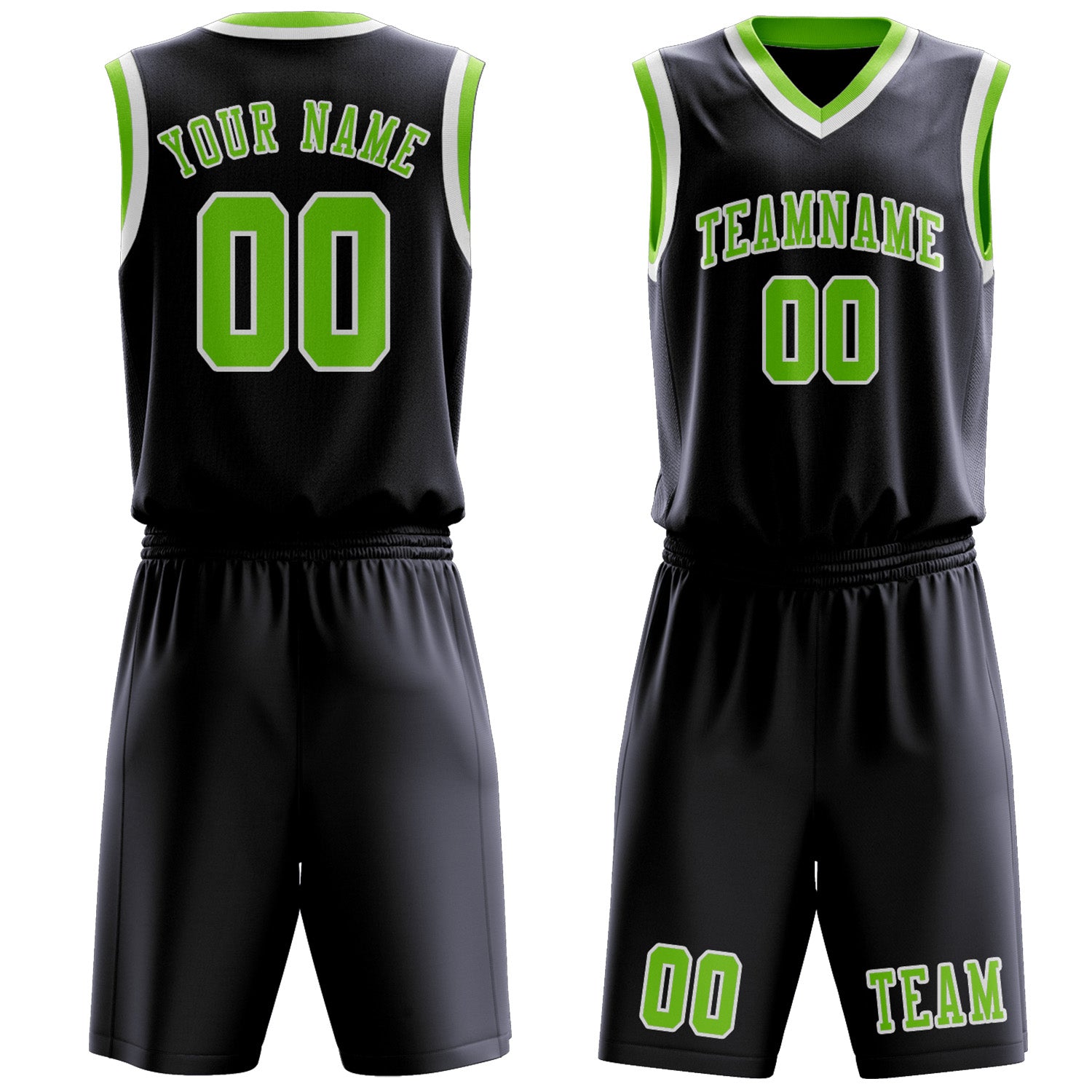 Custom Navy Emerald Green Basketball Set