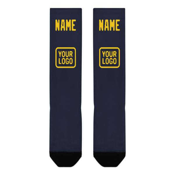 Custom Navy Gold Knee-High Sock