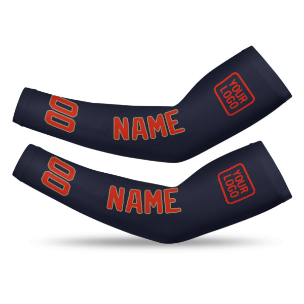 Custom Navy Orange Red Arm Sleeve