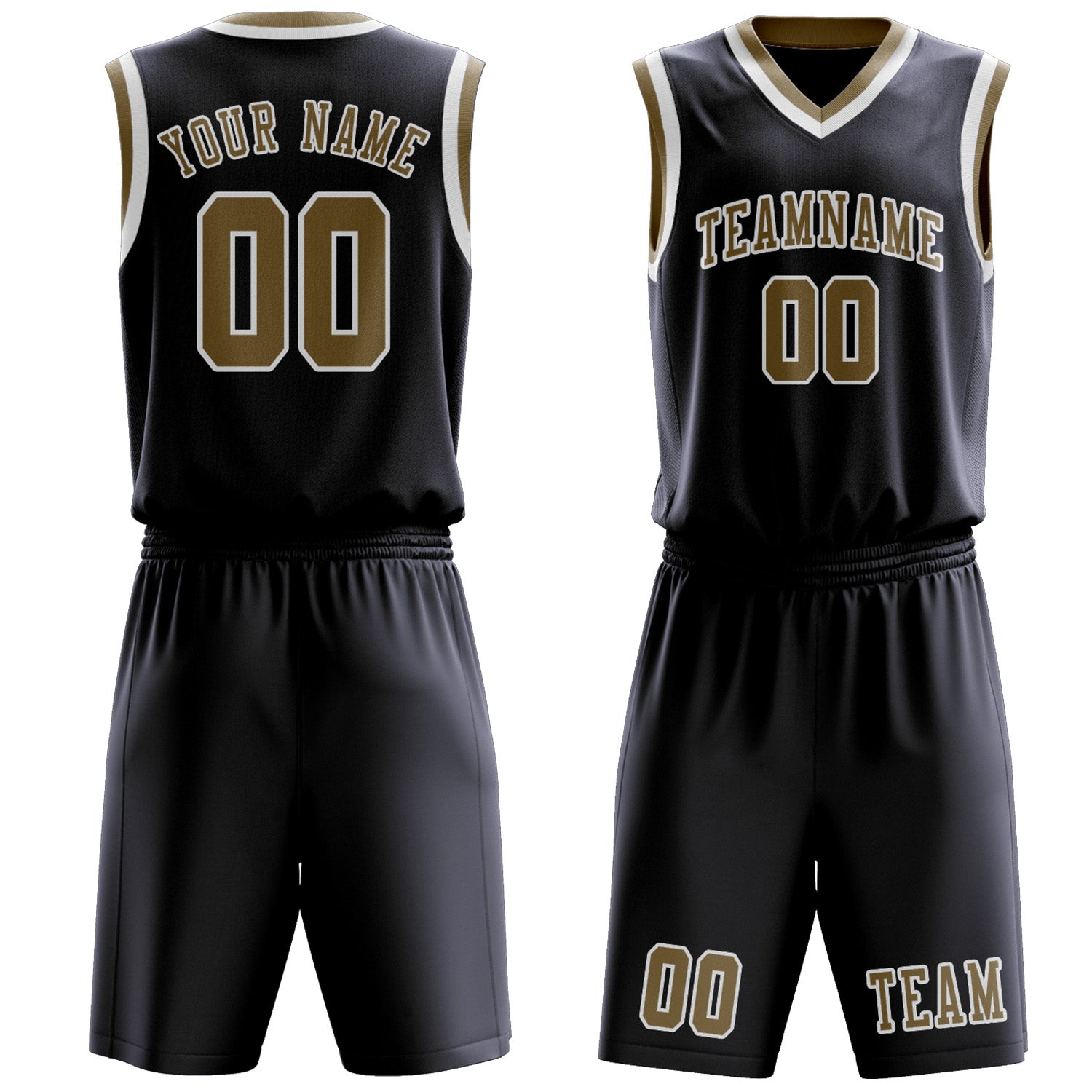 Custom Navy Light Khaki Basketball Set