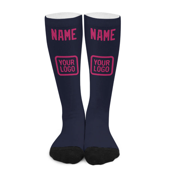 Custom Navy Pink Knee-High Sock