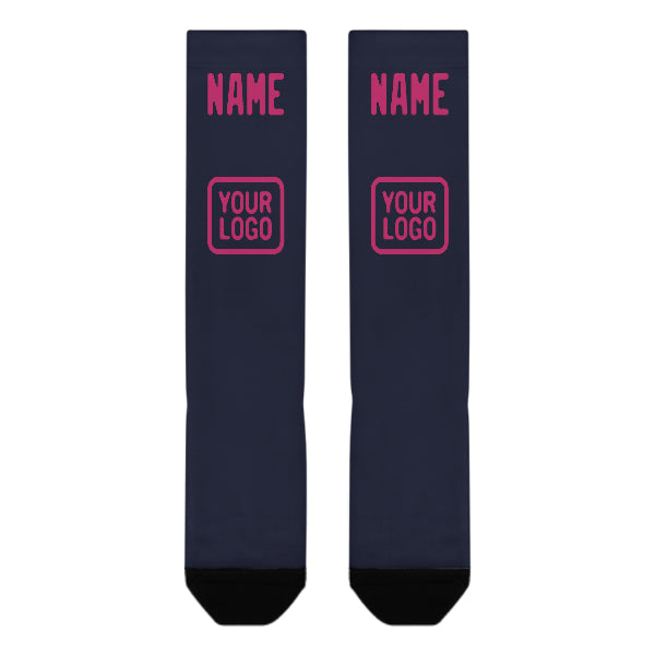 Custom Navy Pink Knee-High Sock