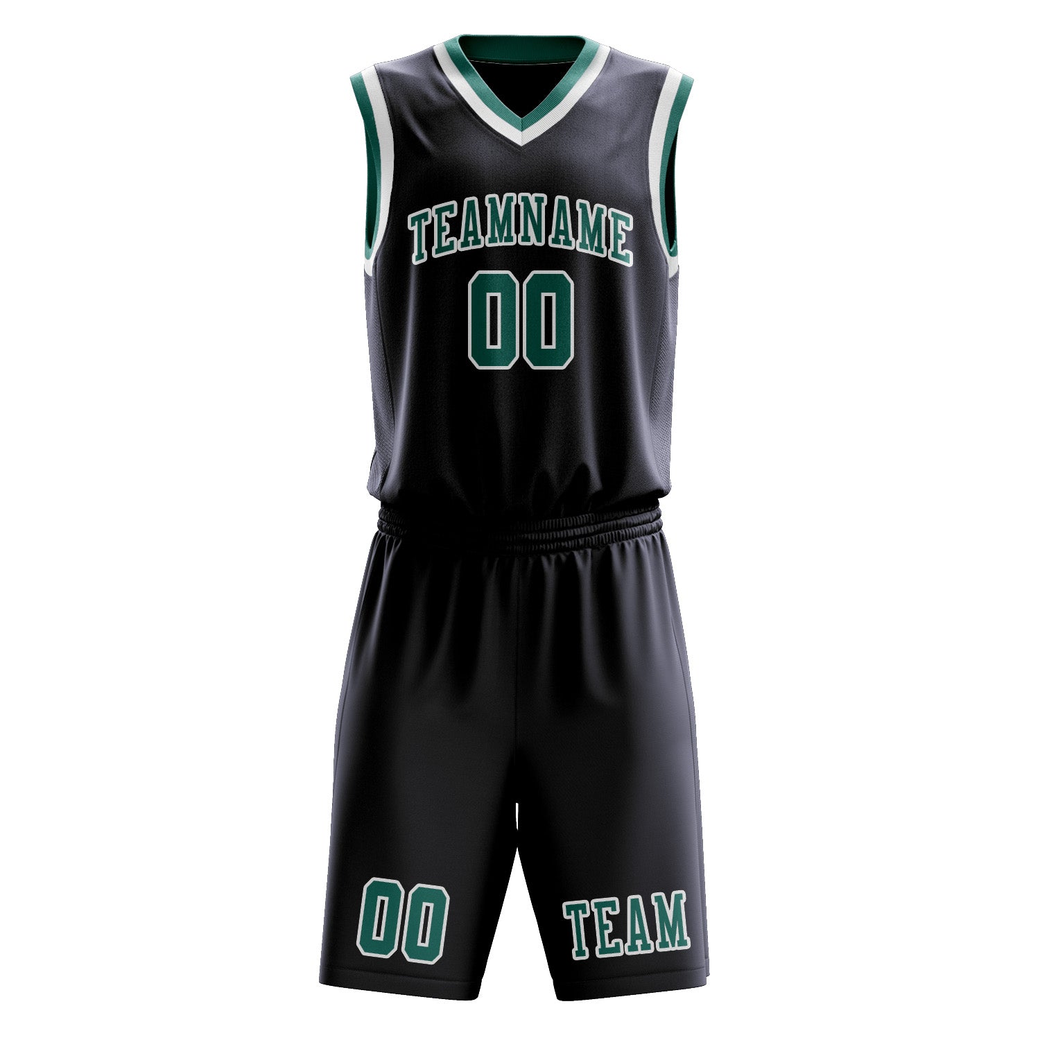 Custom Navy Blue Green Basketball Set