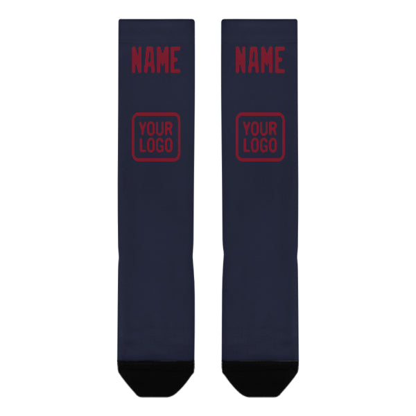 Custom Navy Crimson Red Knee-High Sock