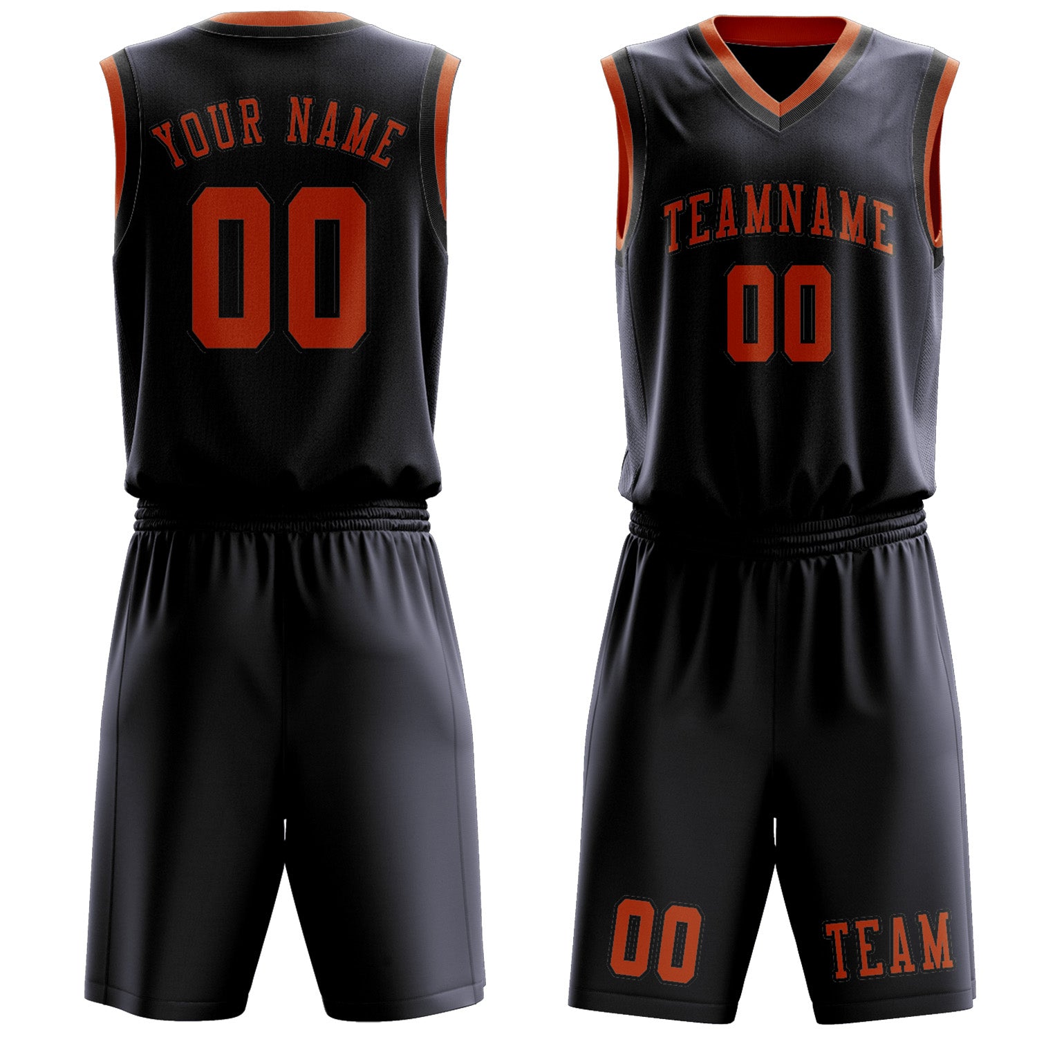 Custom Navy Orange Basketball Set