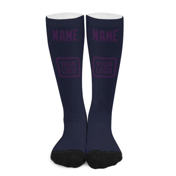 Custom Navy Purple Knee-High Sock