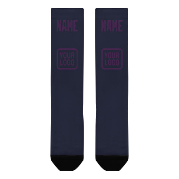 Custom Navy Purple Knee-High Sock
