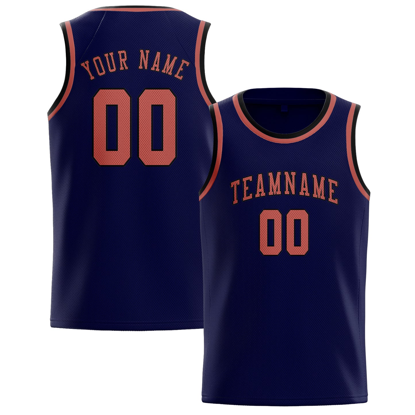 Custom Navy Copper Rose Basketball Jersey